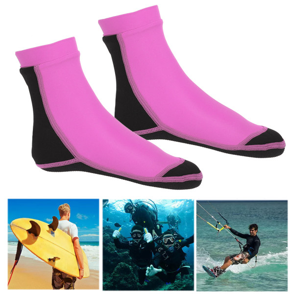 1,5 mm dykkerstrømper Støvler Antiskrid Ridsesikre Strand Snorkel Surfing Vand Sko til Mænd Kvinder Kvinde Lilla S (33-35 str.)