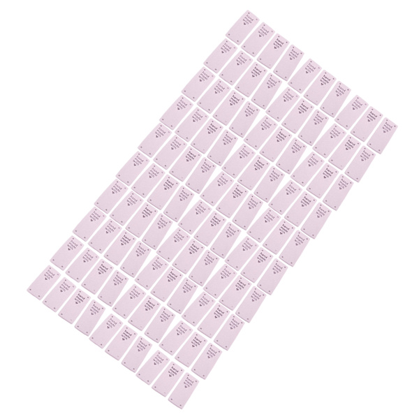100 stk. håndlavede etiketter i mikrofiber - holdbare, klare tryk, glatte og praktiske sy-etiketter01