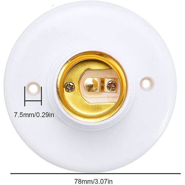 E27 Plastikfatning Skrue Vægfatning LED Pære Base Konverter Adapter 10 stk