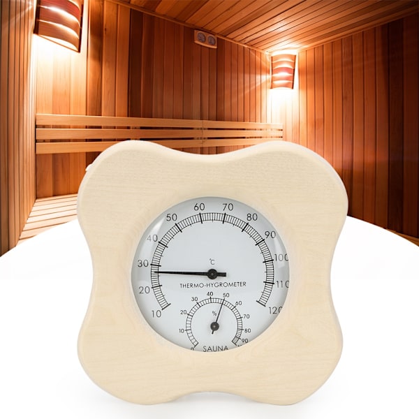 Basturum 2 i 1 Trä Termo Hygrometer Termometer Hygrometer Ångbastu Tillbehör