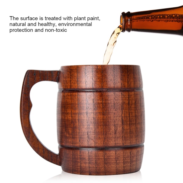 Luonnollinen puhdas puinen olutkuppi Käsintehdyt ympäristöystävälliset veden juomakupit