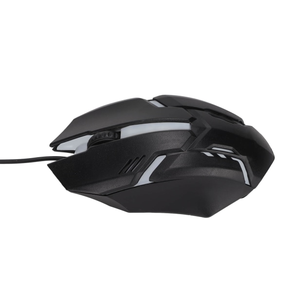 Gaming Mouse RGB Glödande Andningsljus 1600 DPI 3D Scroll Wheel Ergonomisk trådbunden USB Datormus för PC Le noir