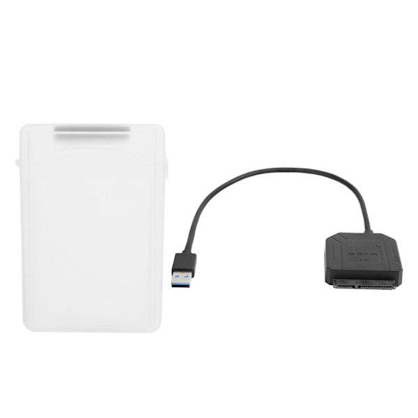 SATA USB 3.0-adapter 2,5 tum 3,5 tum SSD HDD hårddisk kabel datortillbehör skyddslåda (vit)
