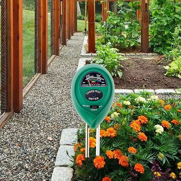 Jordtester-sæt, 3 i 1 Jordtester Fugtmåler, Lys- og pH-syretester, til Blomster/Græs/Plante/Have/Landbrug/Plæne