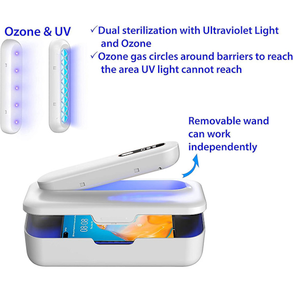 UV-ljus Sanitizerlåda - 2-i-1 Design med Avtagbar UV-ljusstav