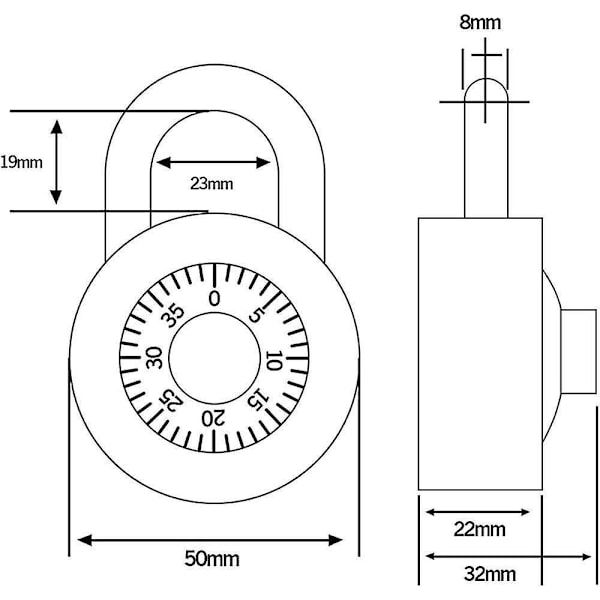 Kombinationsslås för skåp - Master Lock, 1 styck (förpackning med 1)