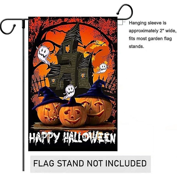Halloween Haveflag - Græskarspøgelser Dekorativ Dobbeltsidet Haveflag (12,5\" X 18\")