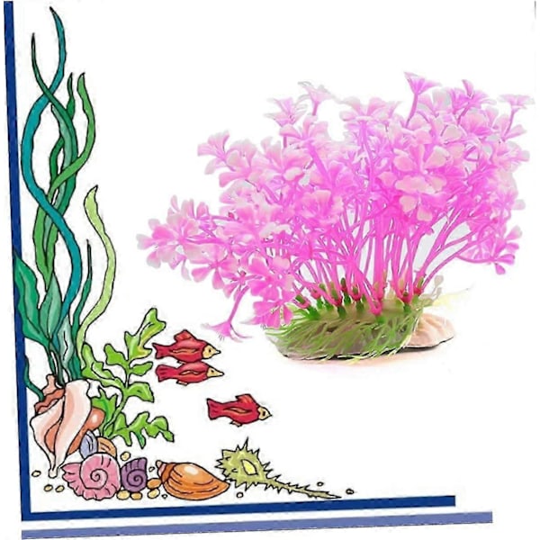 Akvarium Dekor Kunstige Planter Falske Akvatiske Planter Rosa Planter Kunstige Planter Akvarium Falske Planter Kunstig Gressplante Rosa Dekor_SZXM
