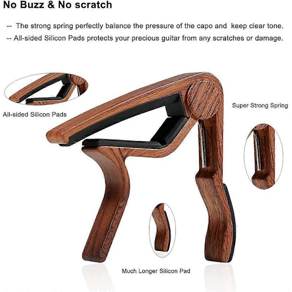 (85*78*12mm) Capo 2-pack Enhands Snabbväxel Aluminiumlegering Capo för Ukulele El- och Akustisk Gitarr, Bas och mer