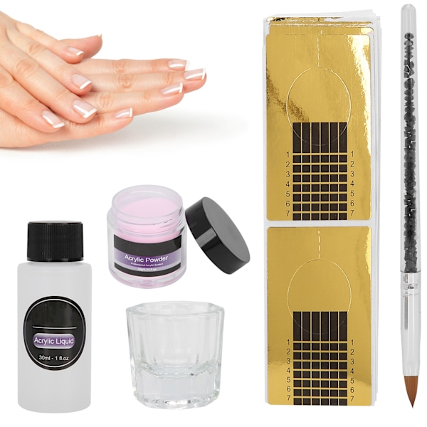 ROSALIND Kristallpulver Set Manikyr DIY Akryl Vätska Kopp Professionellt Nagelkonstverktyg Rosa