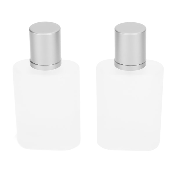 2st parfymsprayflaska Tjock glas Mattning Transparent påfyllningsbar tom flaska 50ml
