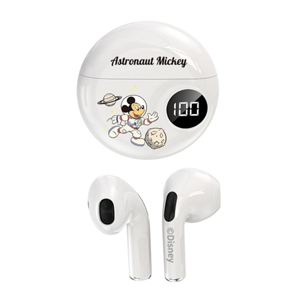 Trådlösa öronsnäckor Universal HiFi Stereo Sound Noise Cancelling Innovativa Graffiti Bluetooth-hörlurar Mickey White