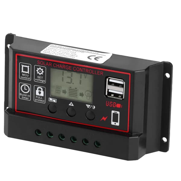 12V 24V Solcell Fotovoltaisk Mätare Intelligent Digital Display Controller USB 5V 60A