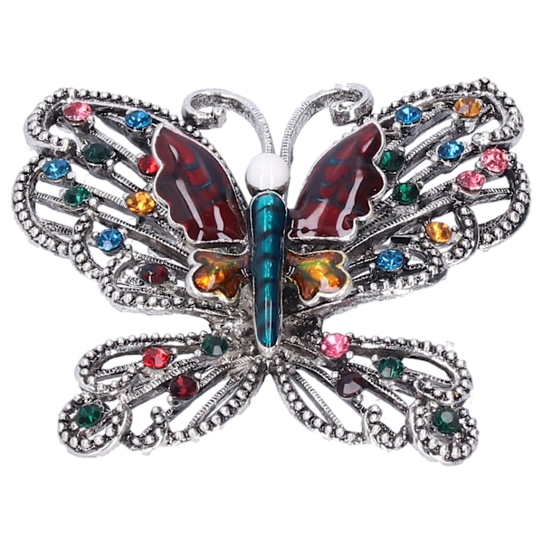 Brosch Pin Diamante ihålig fjärilsmönster Slipstift Kavajnålar Fest Corsage Tillbehör Färgglada