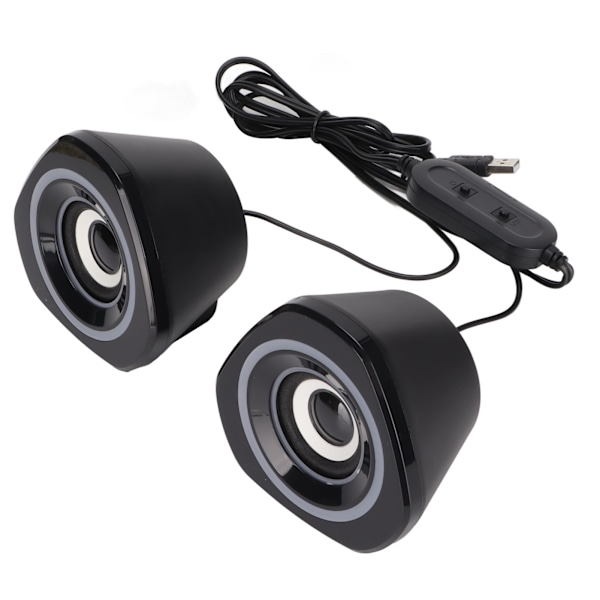 Skrivebords høyttaler USB-drevet tung subwoofer skrivebord mini LED-høyttaler for PalyStation4 datamaskin bærbar PC svart blått lys