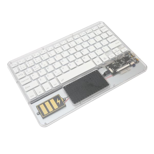 Trådløst Bluetooth-tastatur Multifunktionelt akryl-tastatur til Windows til Android til IOS Hvidt