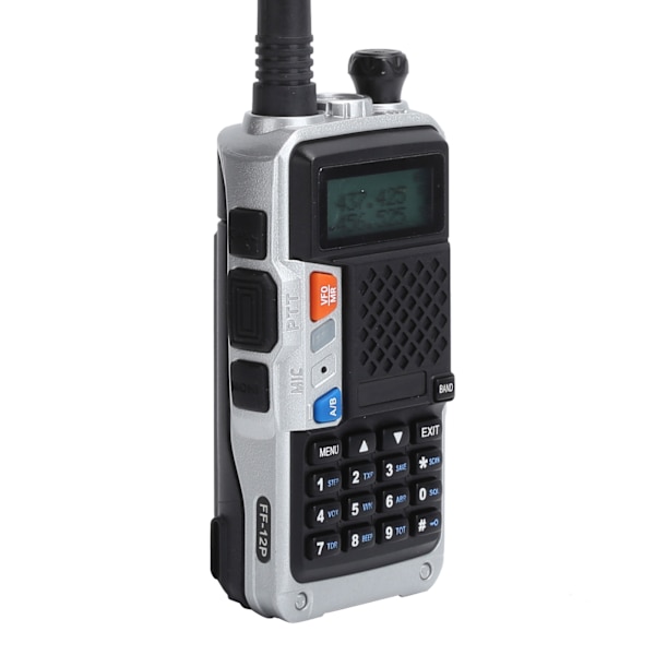 Bärbar Walkie Talkies Kit Handhållen LCD-display Walky Talky med Baksida Klipp 100‑240VSilver EU-kontakt 100‑240V