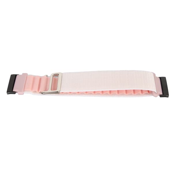 Udskiftningsrem til smartwatch i strækbart vævet nylon, passer til Fitbit Versa 4 3 Sense 2, hvid og pink