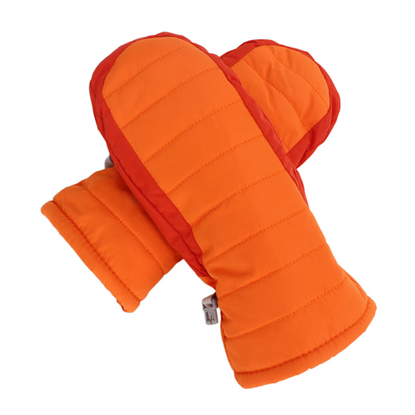 1 par barnvantar för barn, varma handskar, vindtäta, vattentäta, tjocka för vinter, snö, skidhandskar, handskar, orange