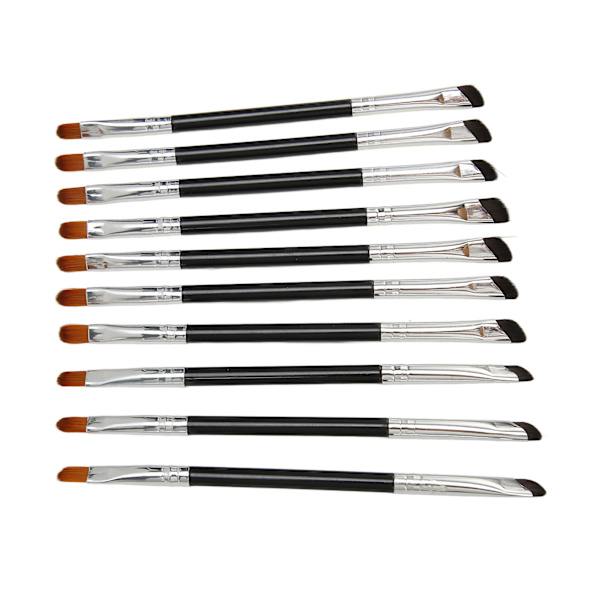 10 st Sickle Eyeliner Borste Dubbeländad Sickle Eyeliner Detaljborste för Makeup Kosmetika