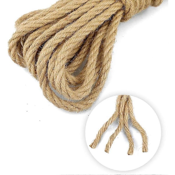 Jute Reb Hamp Reb 8mm tyk til Dekoration, DIY Håndværk, Havearbejde