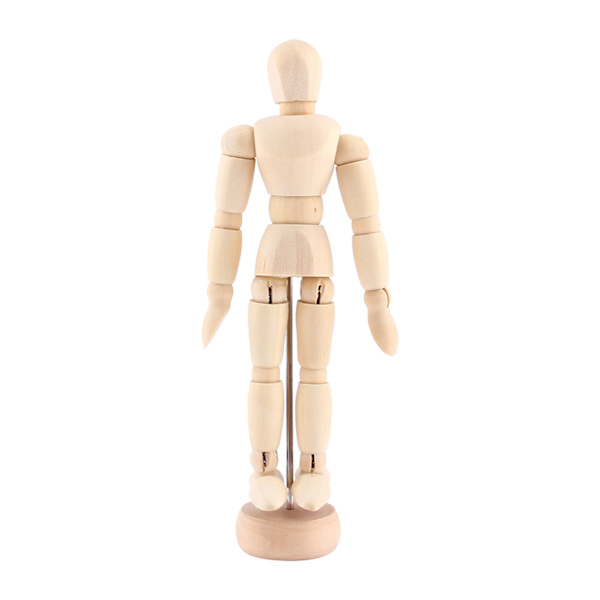 Kunstklasse trefigur mannlig dukke mannequin tre bevegelig modell display håndverk 4,5 tommer