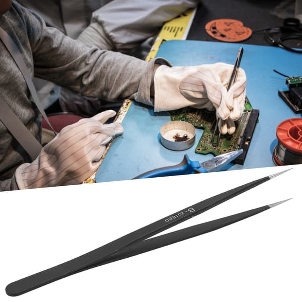ESD Spetstång - Rostfritt stål, Hög precision, Antistatisk, Syrafast (1 st)