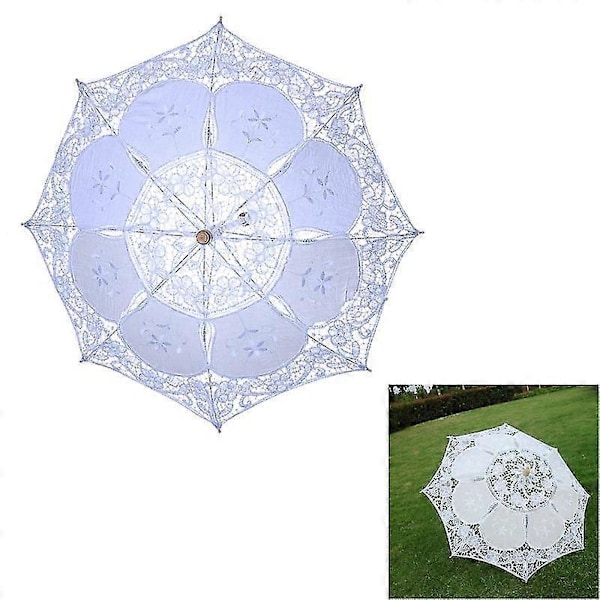 Stilfuld Western Blonde Paraply Fleur Parasol Dekoration Bryllup Brudeparaply Størrelse S (hvid)