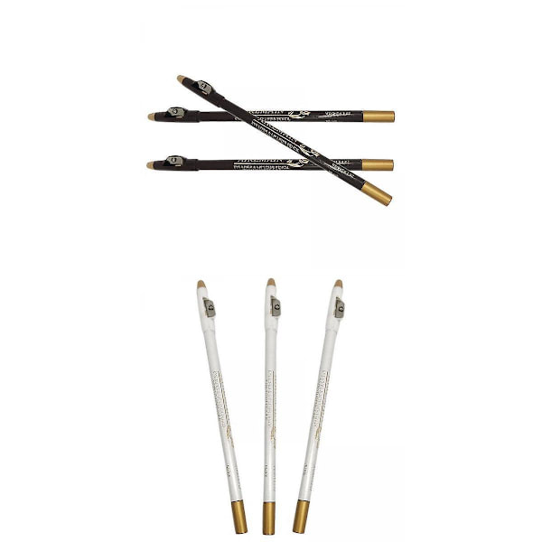 6 x Hairline Barber Magic Pencil Værktøj til at lave buer Shaver mørkebrun