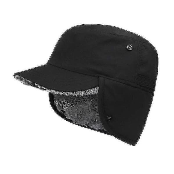 Winter Warm Hat with Earflaps and Visor Basecap Trapper Waterproof Unisex DHI Red Red 58-60cm