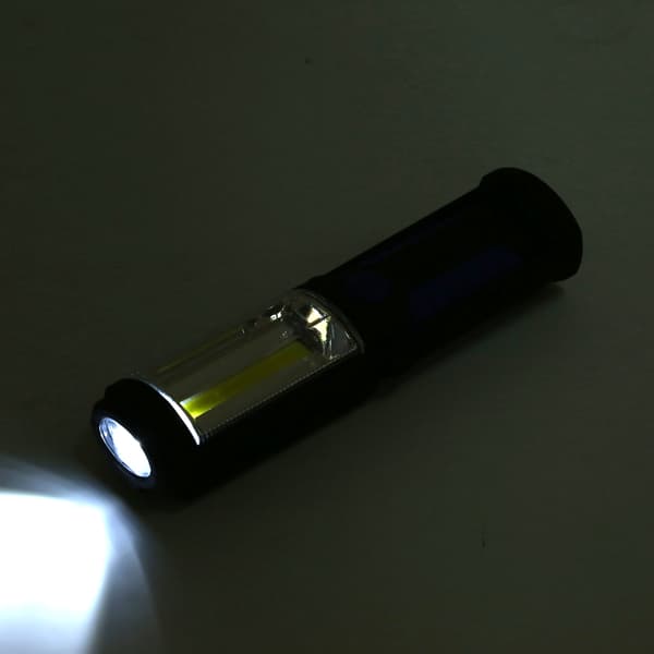 3W Oppladbart COB LED Lommelykt Camping Nødlys Arbeidslys med Magnetisk Stativ Blå