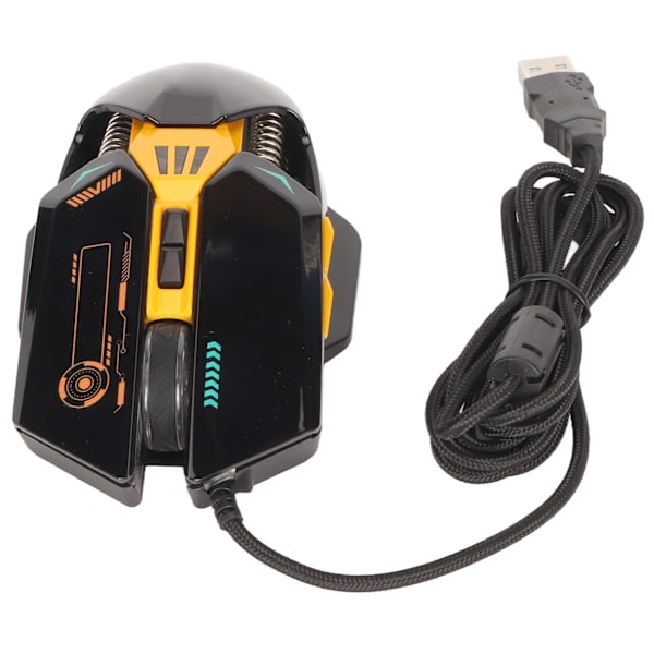Kablet mus ergonomisk RGB baggrundsbelyst justerbar DPI 7 programmerbare knapper gaming mus til gaming kontor studie sort