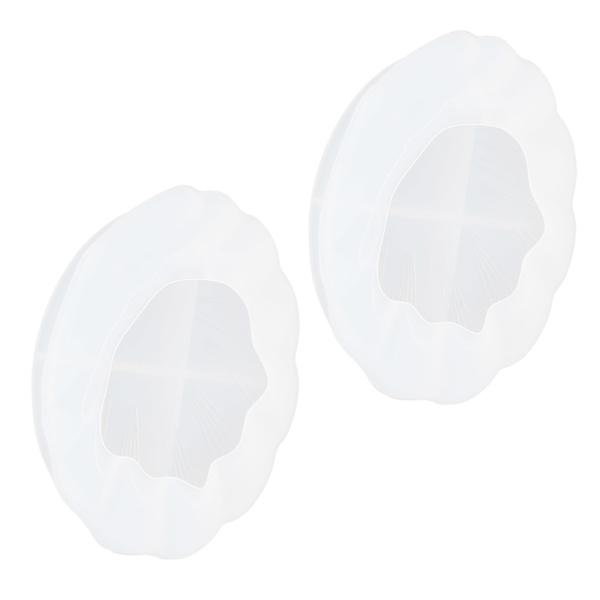 2 stk epoksyformharpiksstøpeform DIY silikonfatplatebladteksturskallspiegloverflate