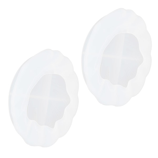 2 stk. Epoxyform Resin Støbeform DIY Silikone Underkop Plade Blad Tekstur Skal Spejl Overflade