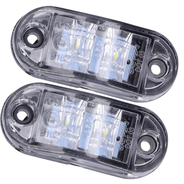 10-30V 2LED sidemarkeringslys Høy lysstyrke blinklys for biler lastebiler tilhengere bobiler Hvit