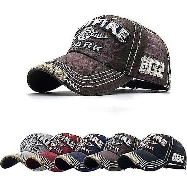 Retro andningsbar basebollkeps - Unisex, justerbar, ren bomull