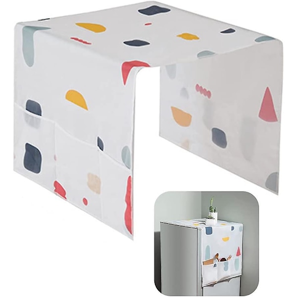 Refrigerator & Washing Machine Cover with Storage Bag - Multicolour