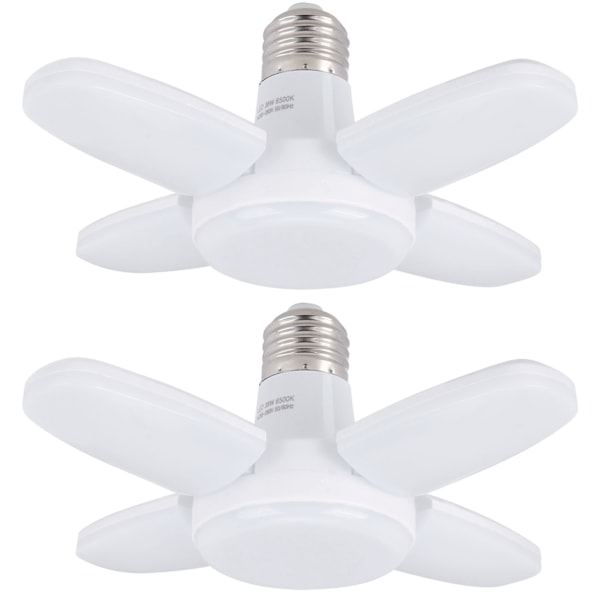 2 stk. LED-garageloftslampe 38W Deformerbar Justerbar Foldbar Minebelysning 85‑265V