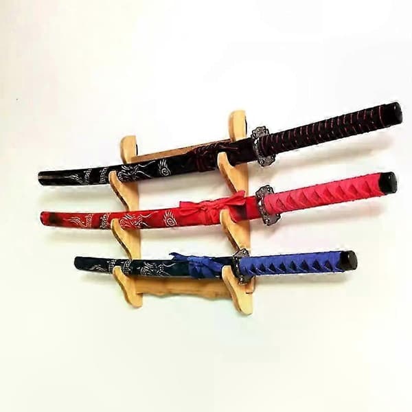 Træudstillingsstander til Katana, samuraisværd og knive - Justerbar hylde til Cosplay og boligindretning E-1PCS