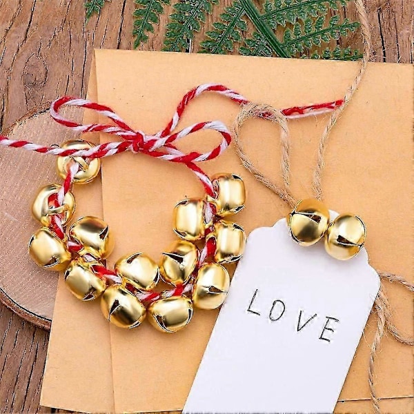 100 st Julbjällror, Metallhantverksbjällror i bulk, för Juldekoration DIY Smyckestillverkning - Guld - 8mm_SZXM