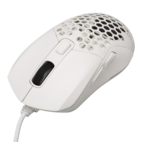 Kablet mus ergonomisk RGB bakgrunnsbelyst justerbar DPI programmerbare taster 4,9 fot kabel spillmus for spillkontorstudie hvit