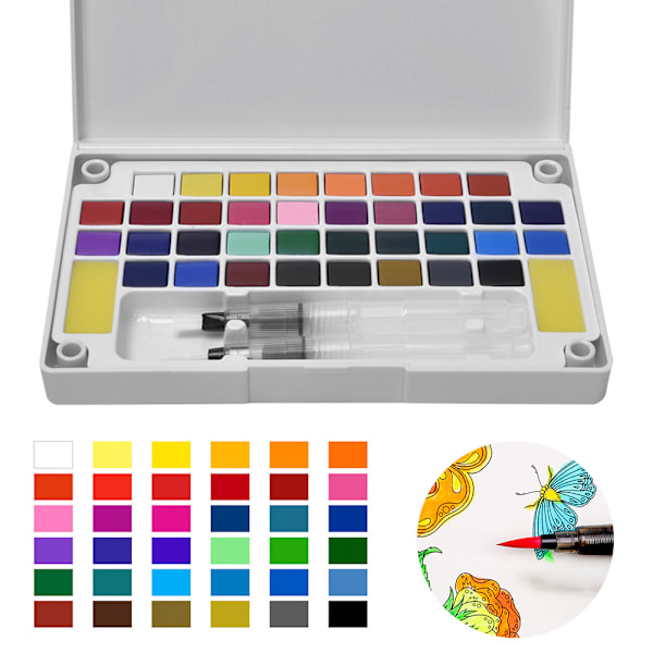 Solid Pigment Børne Udendørs Skitse Maleri Bærbart Pigment Kit Kunst Tilbehør 36 Farver