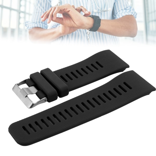 Silica Gel Watch Band Byte av armbandsur, passform för Garmin Vivoactive HR (svart)