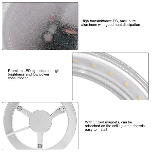 AC180-265V 36W LED-downlight, erstatningspanel for taklampe, hvit, til innendørs bruk