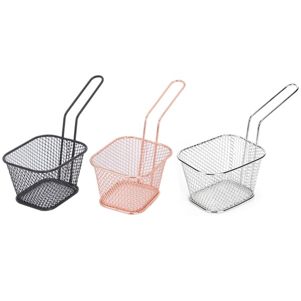 3 stk Kjøkken Stekekurv Sil for Pommes Frites Potet Fritert Mat