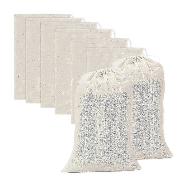 20 Stycken Stora Musslinpåsar Bomulls Dragskopåsar, Tebryggpåsar (20 x 30 cm)