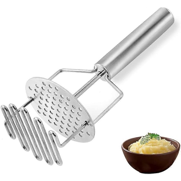 Potatisstöt i rostfritt stål, dubbel funktion, professionell potatisstöt i rostfritt stål, köksredskap för matlagning; göra potatismos, Ba