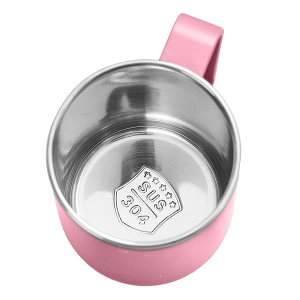 Kaffemugg 460ml 304 Rostfritt Stål Foder Läckagesäker Elegant Bärbar Mugg för Utomhusaktiviteter Rosa