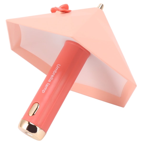 Paraplyformet LED-sengelampe USB-genopladelig 3-trins LED-soveværelseslæselampe 500mAh Pink