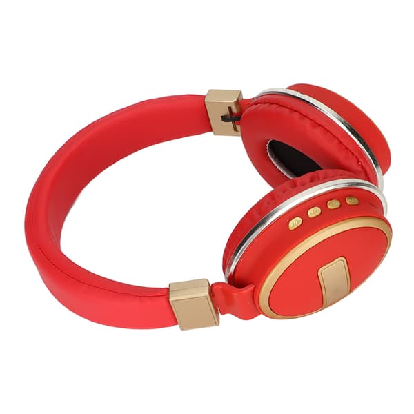 LX‑510BT Bluetooth-headset foldbart stik i behagelige læderørekopper musik-hovedtelefoner til pc-telefon rød
